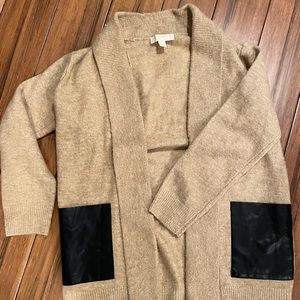 Michael Kors Sweater w Faux Leather Pockets - XS